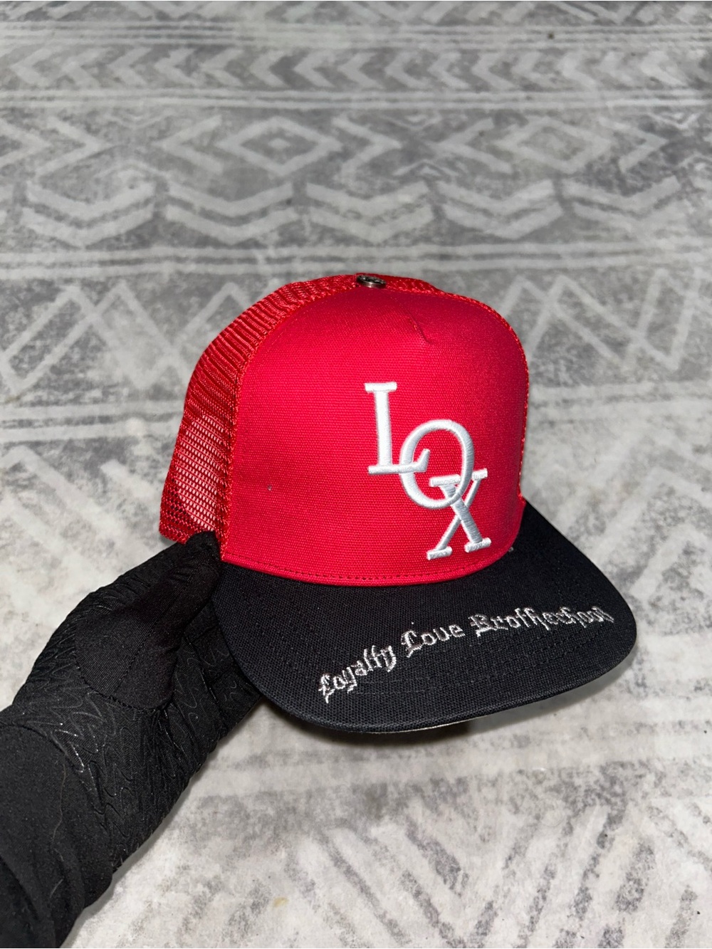 Lox Red and Black Trucker Hat – Loyalty Love Profession
